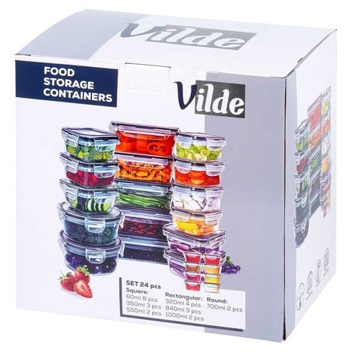 zestaw 24 pojemników na żywność z pokrywami i uszczelkami 229159 na Arena.pl