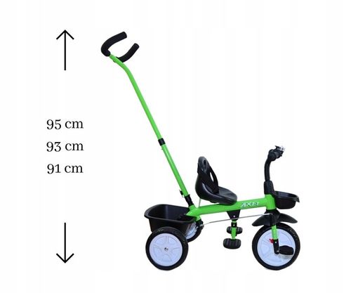 Rowerek Trójkołowy Milly Mally jeździk 2w1 dziecięcy koszyk Axel Zielony na Arena.pl