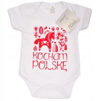 BODY patriotyczne KOCHAM POLSKĘ krótki rękaw r.92