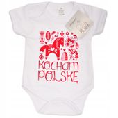 BODY patriotyczne KOCHAM POLSKĘ krótki rękaw r.92