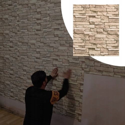 x10 PANELE ŚCIENNE SAMOPRZYLEPNE KAMIEŃ CEGŁA TAPETA MUR IMITACJA 3D SALON na Arena.pl