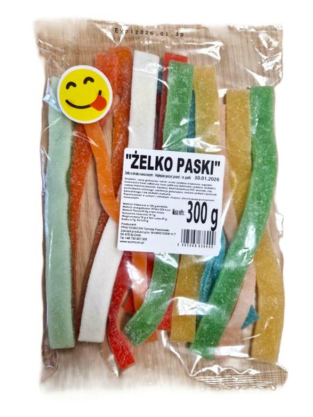 HELLO JELLY ŻELKI 300G PASKI W TOREBCE zdjęcie 1