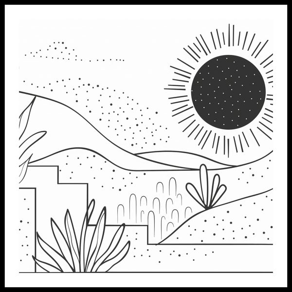 Plakat 80x80cm Linearny Pejzaż zdjęcie 3