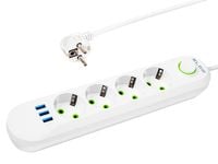 Przedłużacz sieciowy PS-430 4-Gniazda 3xUSB 3m biały 2x1mm