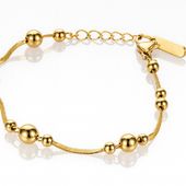 bransoletka na rękę stal chirurgiczna pozłacana złotem bst1584