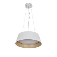 Umbria lampa wisząca biało drewniana 1x24W LED klosz biały