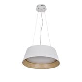 Umbria lampa wisząca biało drewniana 1x24W LED klosz biały