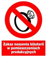 ZZO-31 Zakaz noszenia biżuterii w pomieszczeniach