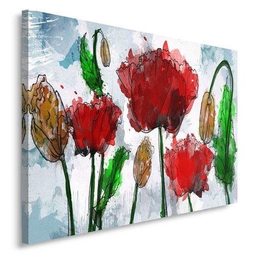 Obraz na płótnie - Canvas, Czerwone maki akwarela 40x30 na Arena.pl