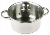 GARNEK Stalowy GRUBE 9x DNO z POKRYWKĄ 3,5L 20cm INDUKCJA Gaz 9305
