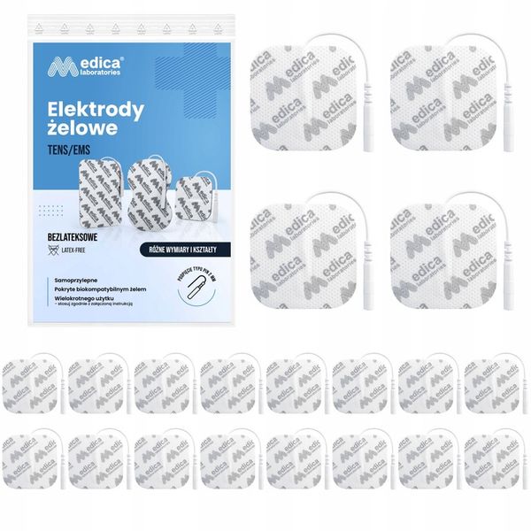 20x ELEKTRODY ŻELOWE DO ELEKTROSTYMULATORA TENS/EMS zdjęcie 1