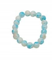 Bransoletka ze szklanych cieniowanych koralików miebieski, biały MF32484