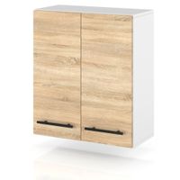 szafka kuchenna wisząca modułowa drewniana z uchwytami 60cm spremium sonoma