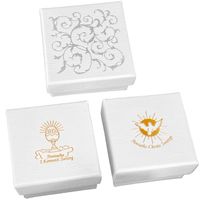 ŁAŃCUSZEK Srebrny MEDALIK Komunijny SERCE Matka Boska do Komunii 45 cm 925