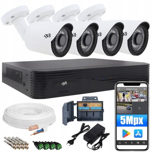 ZESTAW DO MONITORINGU DOMU 4 KAMERY ZEWNĘTRZNE ANALOG 5Mpx DVS POLSKA na Arena.pl