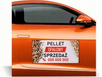 Magnes na auto samochód reklama magnetyczna 60x30cm PELLET OPAŁOWY sprzedaż