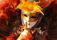 FOTOTAPETA WIDOK kobieta maska karnawał 200x130