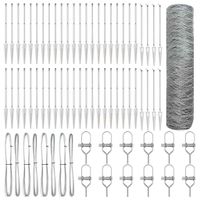 Ogrodzenie z słupkami Srebrny 0.6 x 100 m Stal pokryta PCV