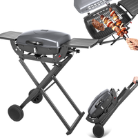 Grill gazowy turystyczny Teesa BBQ-1000 3,6 kW na kółkach