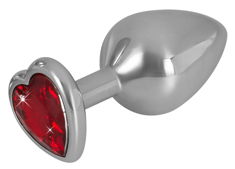 Korek Analny Z Czerwonym Kryształem Diamond Anal Plug Heart Red Medium zdjęcie 1