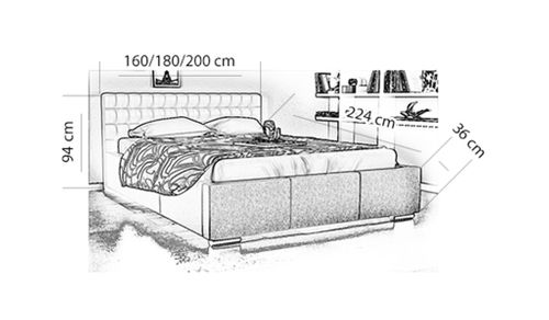 ŁÓŻKO PIKOWANE TAPICEROWANE 140x200 ŁÓŻKO DO SYPIALNI STELAŻ POJEMNIK na Arena.pl