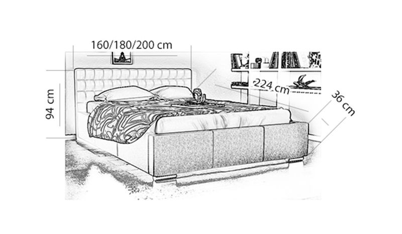 ŁÓŻKO PIKOWANE TAPICEROWANE 140x200 ŁÓŻKO DO SYPIALNI STELAŻ POJEMNIK zdjęcie 2