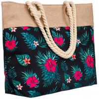 Torba Plażowa Duża Zapinana Na Zamek Torebka Shopper Na Piknik z Podszewką