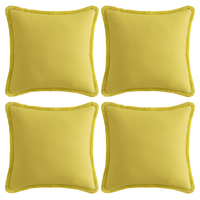 Poszewki na poduszki 55x55 bawełniane zestaw 4 szt. żółte boho frędzle