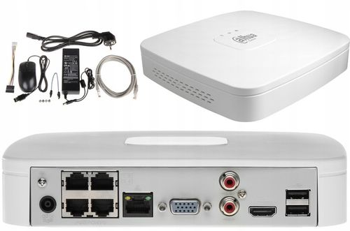 REJESTRATOR IP ZE SWITCHEM POE NVR2104-P-4KS3 4 KANAŁY DAHUA DO 12MP na Arena.pl