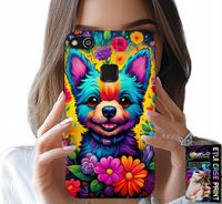 ETUI DO HUAWEI P10 LITE - KWIACISTE WZORY PIESEK PIES JORK PLECKI