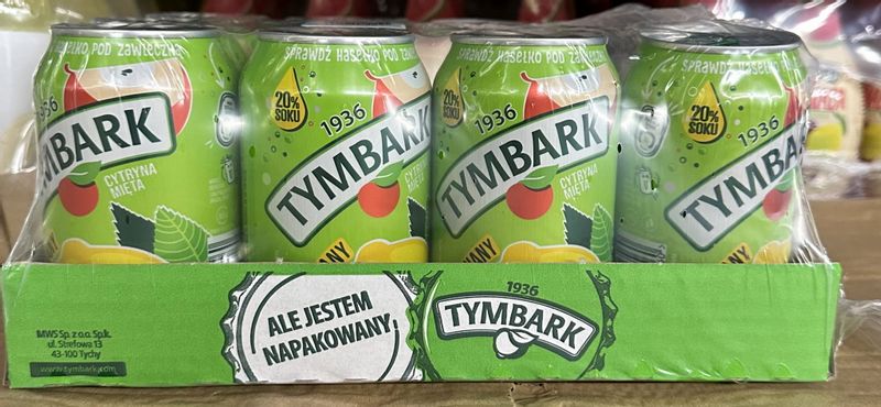 Tymbark Gazzzowany cytryna-mięta 330ml - karton zdjęcie 1
