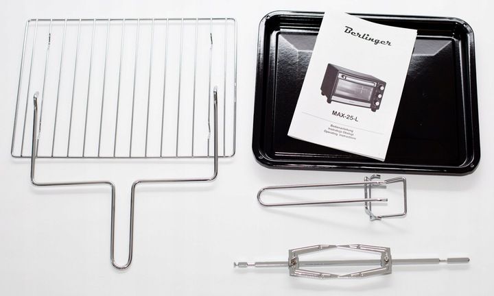 MINI PIEKARNIK ELEKTRYCZNY WOLNOSTOJĄCY 25L BERLINGER GRILL ROŻNO PRZENOŚNY zdjęcie 10