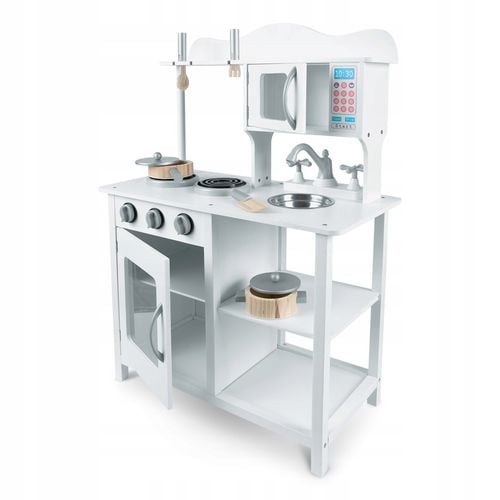 ZESTAW KUCHNIA DREWNIANA DLA DZIECI KUCHENKA RETRO DUŻA PALNIKI + ACKESORIA na Arena.pl