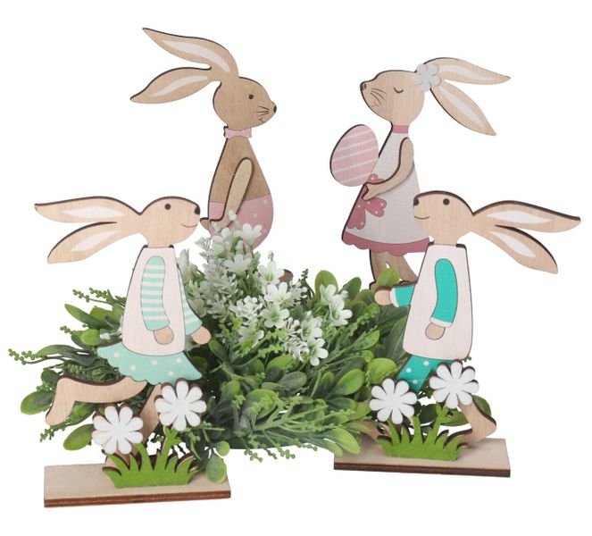 ZAJĄC ZAJĄCZEK WIELKANOCNY DREWNIANY OZDOBA FIGURKA zdjęcie 3