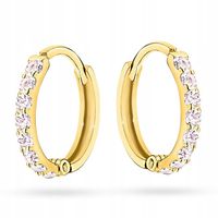 ZŁOTE KOLCZYKI pr. 333 PRZECINKI KÓŁKA CYRKONIA 8k