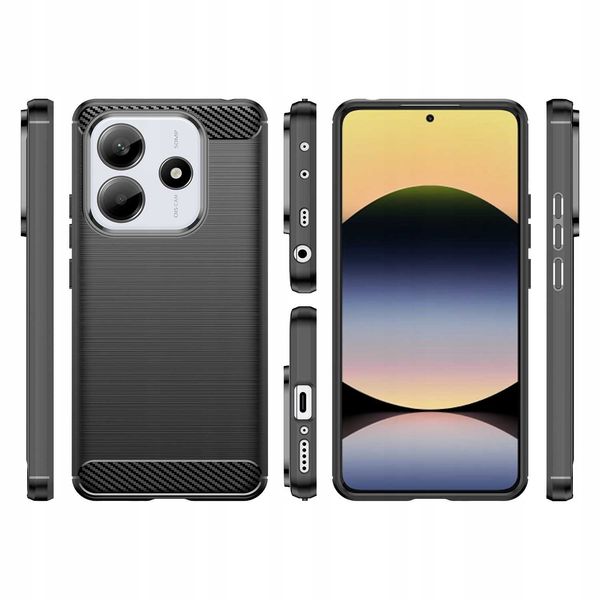 Spacecase Carbon Redmi Note 14 5G / Poco M7 Pro 5G Black zdjęcie 4