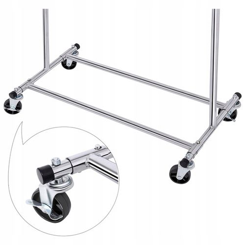 Wieszak na Ubrania Stojak Metalowy na Kółkach Srebrny na Arena.pl