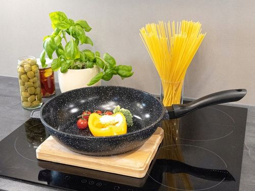 ZESTAW GARNKÓW MARMUROWYCH INDUKCJA GAZ GARNKI KOMPLET PATELNIA 17 EL. na Arena.pl