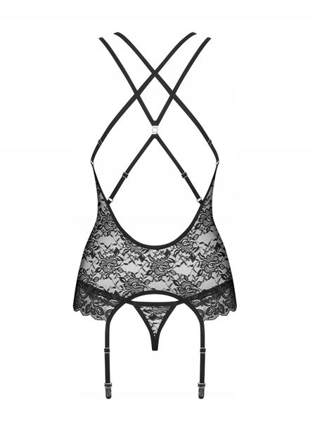 860-COR-1 gorset i stringi czarny. Obsessive zdjęcie 5