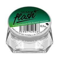 Semilac SemiFlash efekt kameleona - Chameleon Green Venom 03