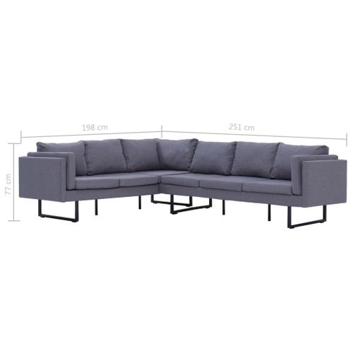Sofa Narożna, Jasnoszara, Materiałowa na Arena.pl