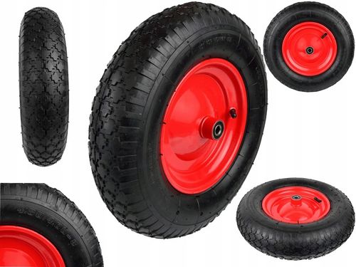KOŁO KÓŁKO DO TACZKI TACZEK POMPOWANE Z OSIĄ MOCNE Z DĘTKĄ 4.00-8 2PR na Arena.pl