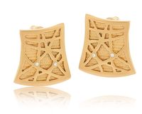 Kolczyki ażurowe na sztyfcie, z kryształkami Preciosa z kolekcji Vintage