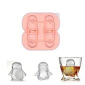 foremki silikonowe do kostek lodów na 4 kostki pingwiny fnl08