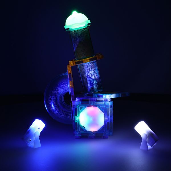 Klocki magnetyczne marble tor kulkowy świecący 49 elementów zdjęcie 12