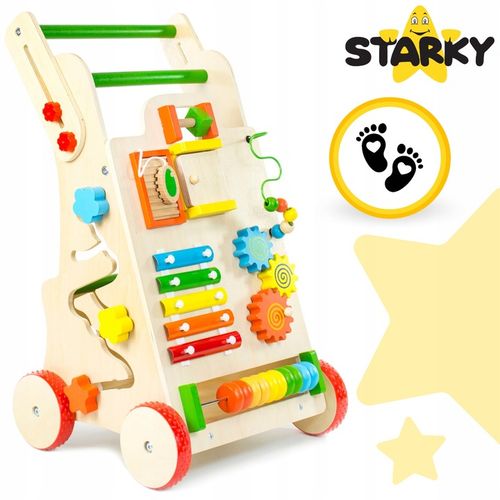 Prezent na roczek jeździk pchacz drewniany chodzik tablica manipulacyjna na Arena.pl