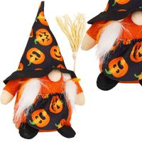 Skrzat 20 cm ozdoba świąteczna krasnal na Halloween gnom pomarańczowo-czarny Skrzat 20 cm ozdoba świąteczna krasnal na Halloween gnom pomarańczowo-czarny