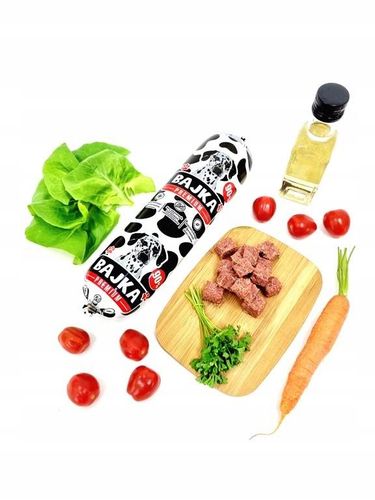 Karma dla psa mokra baton Bajka 80% i 90% mięsa mix smaków 1kg - 29 sztuk na Arena.pl