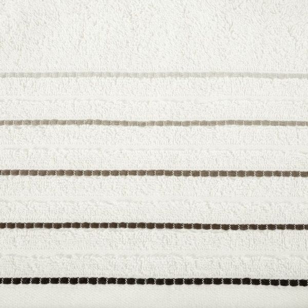 Ręcznik z ozdobną bordiura w pasy 50X90 KREMOWY zdjęcie 7