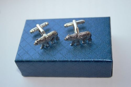 Spinki do mankietów EXC Niedźwiedź Miś Niedźwiadek Misiek srebrny w na Arena.pl